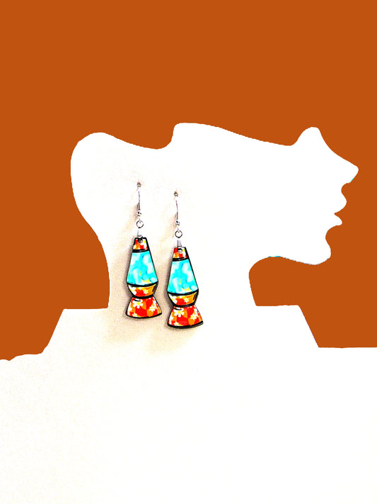 Lava Lamp Shaped Sublimated Earring 1.5 in.