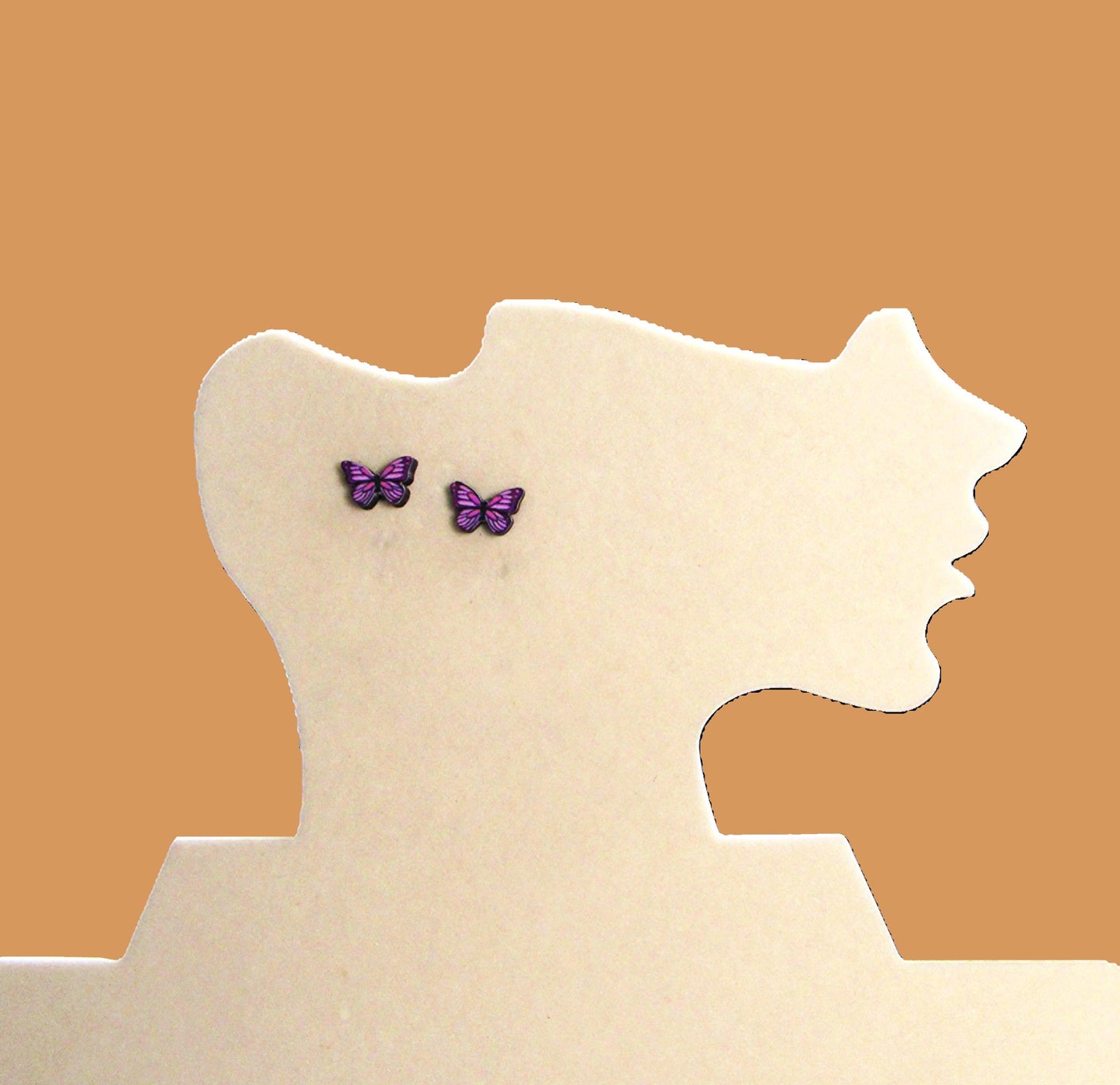 Open Butterfly Shaped Sublimated Stud Earrings