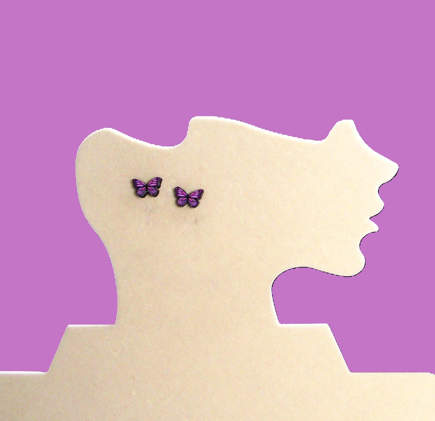 Open Butterfly Shaped Sublimated Stud Earrings