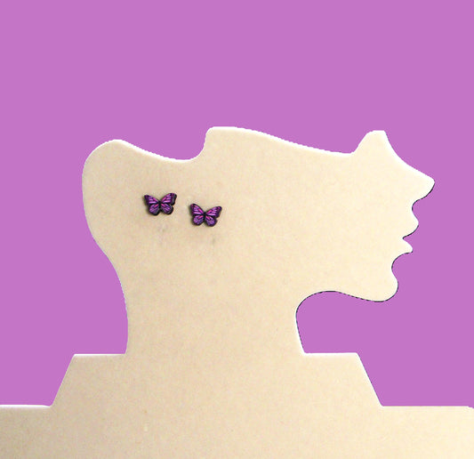 Open Butterfly Shaped Sublimated Stud Earrings
