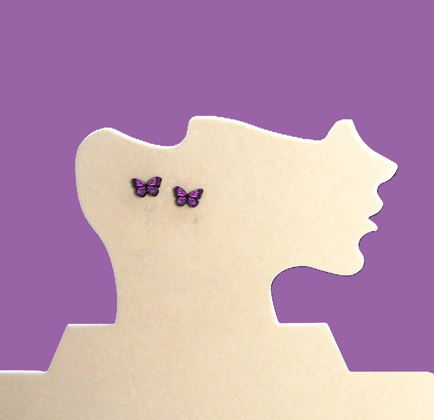 Open Butterfly Shaped Sublimated Stud Earrings