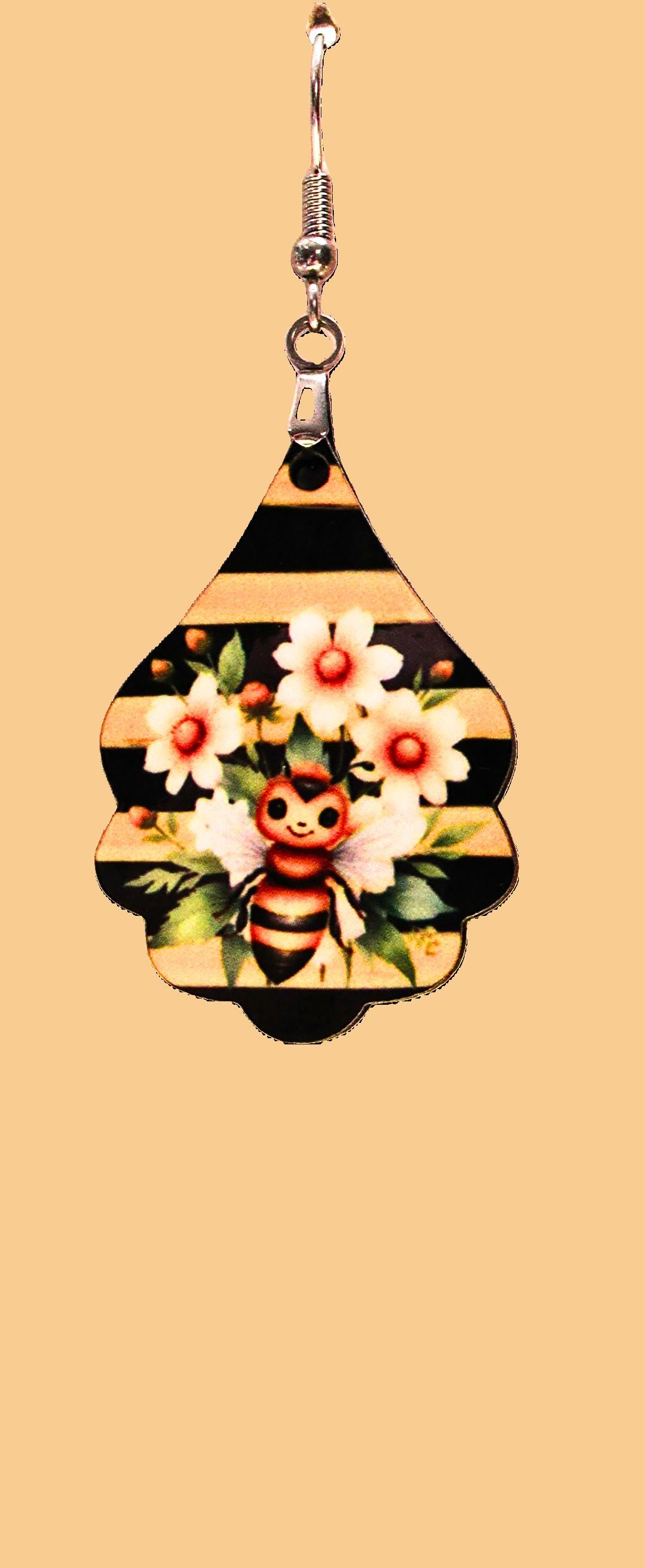 Fancy Teardrop Shaped Sublimated Earrings