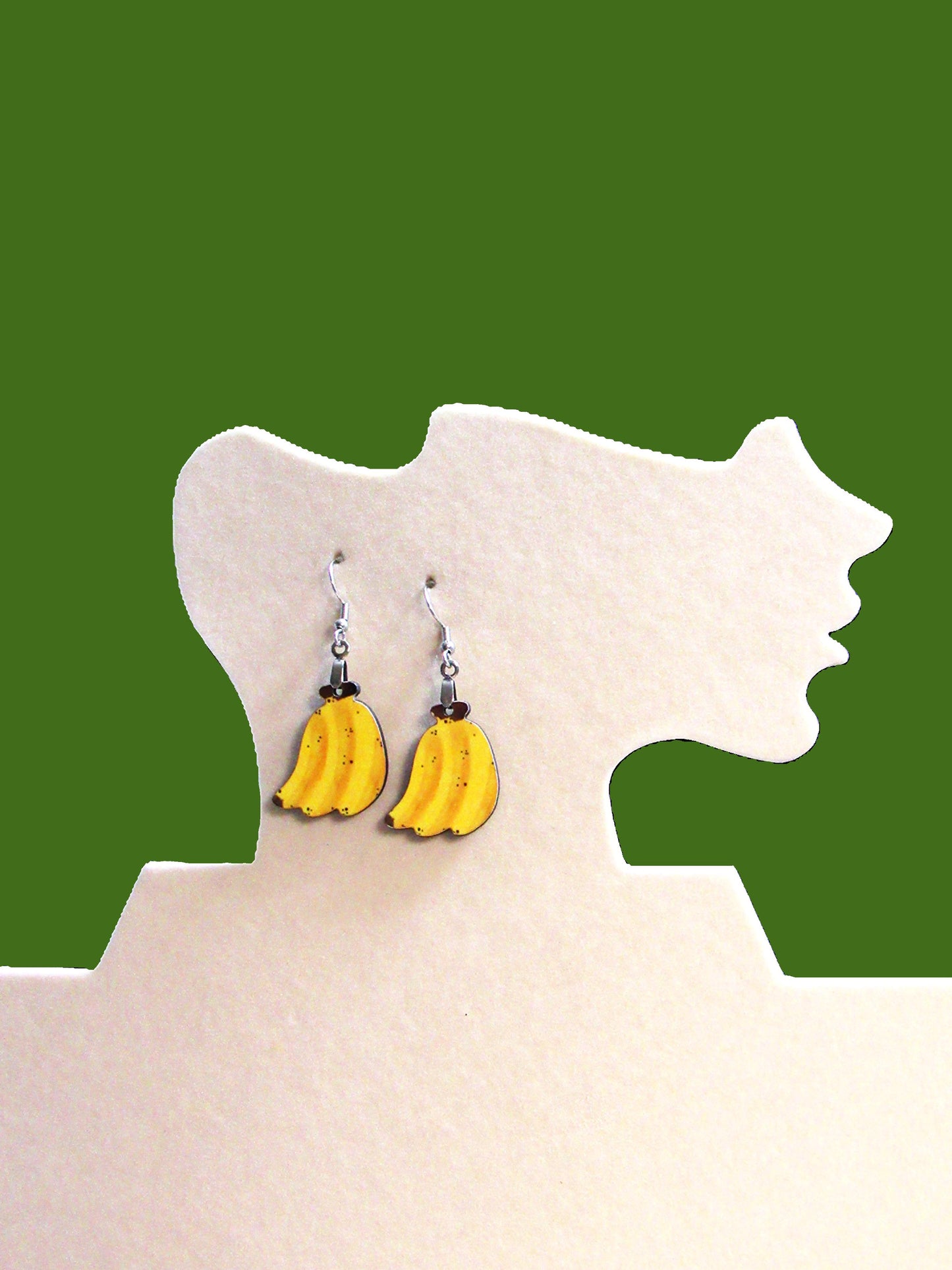 Banana Bunch Shaped Sublimated Earrings
