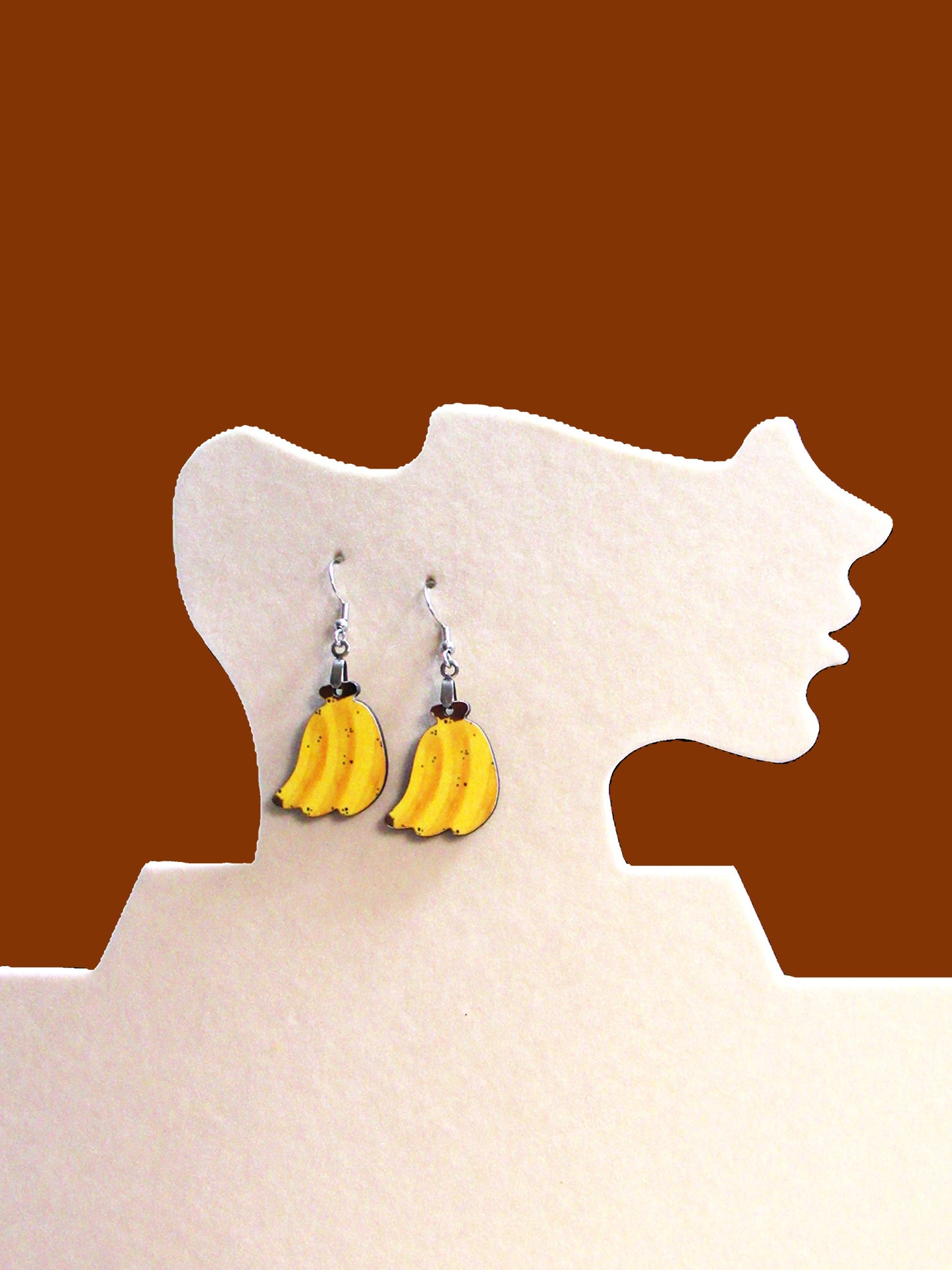 Banana Bunch Shaped Sublimated Earrings