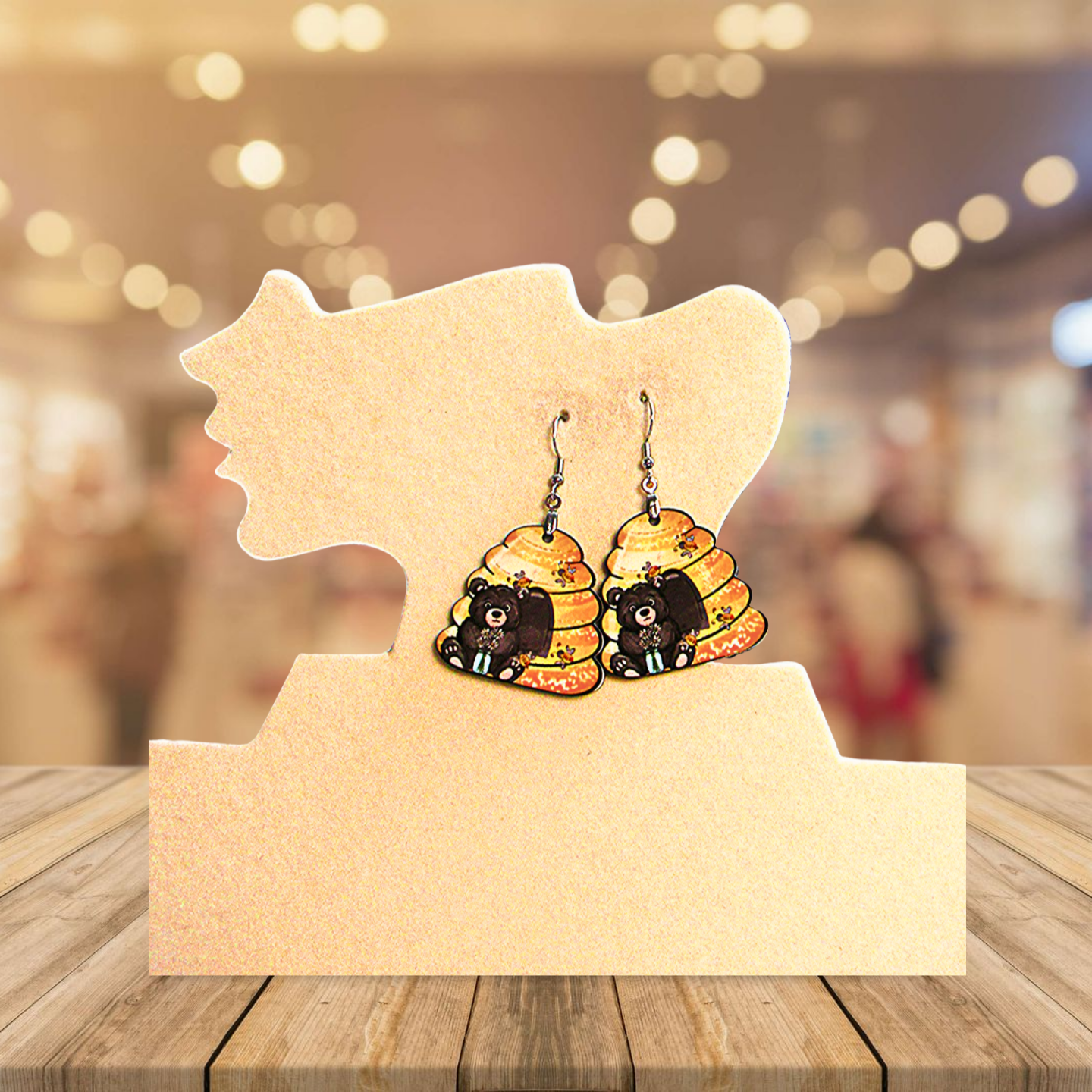Beehive Shaped Sublimated Earrings 1.5 inch