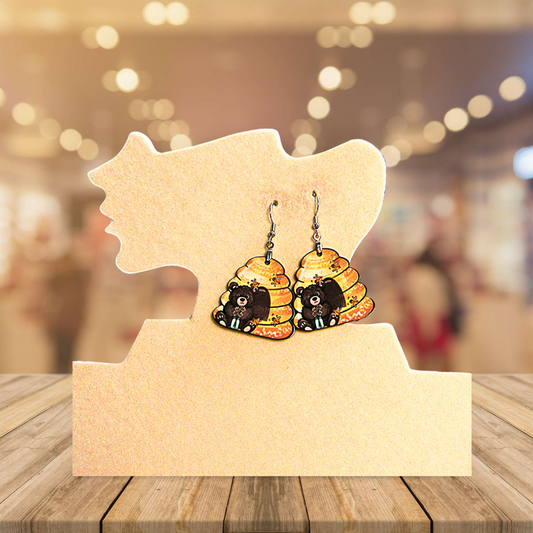 Beehive Shaped Sublimated Earrings 1.5 inch