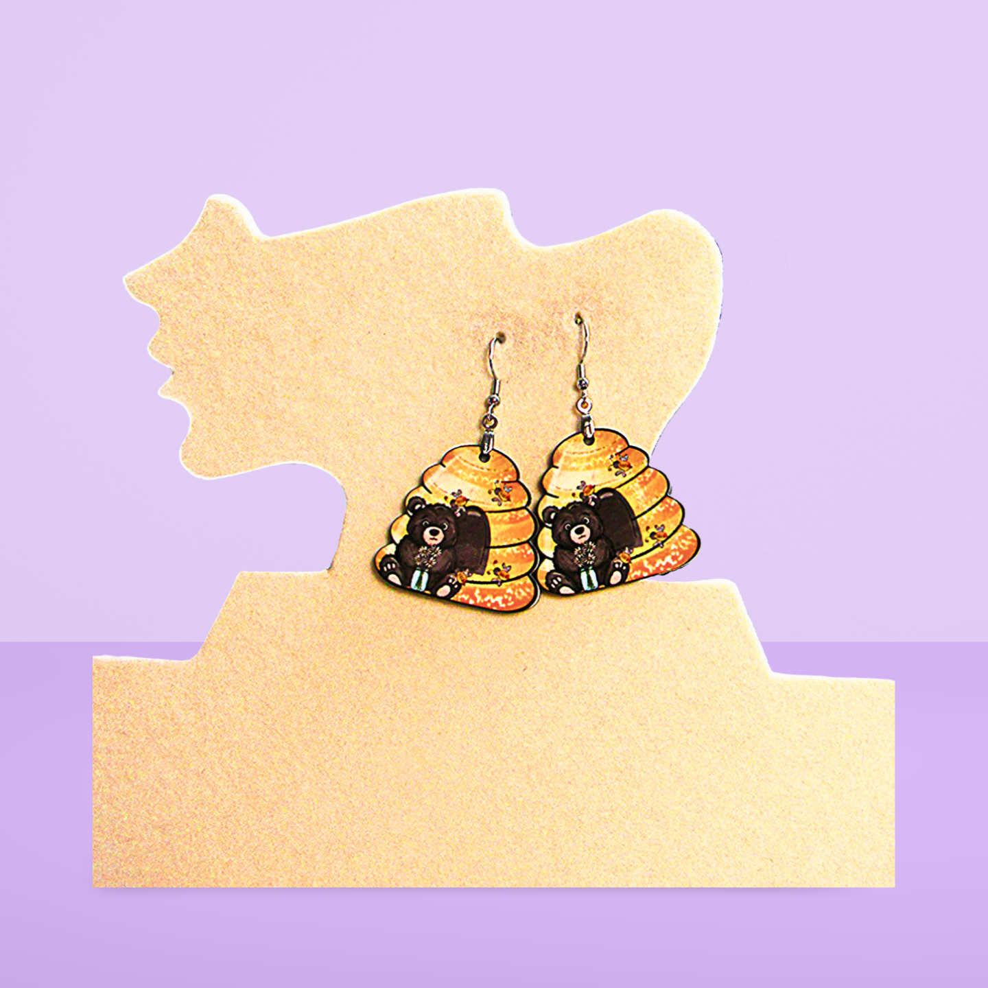 Beehive Shaped Sublimated Earrings 1.5 inch