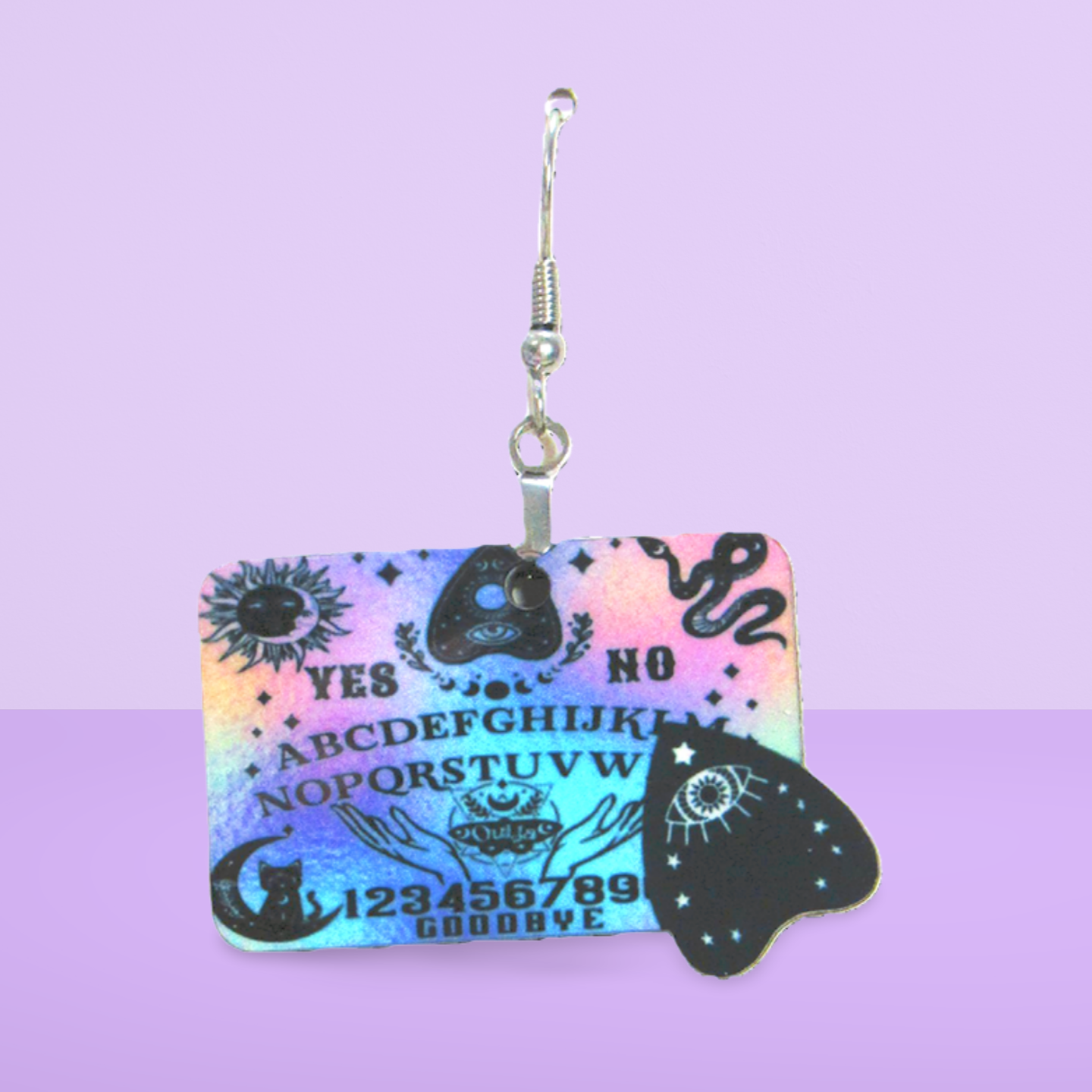 Ouija Board Shaped Sublimated Earrings 1.5 inch