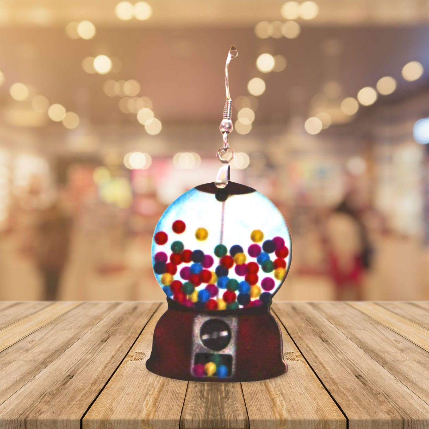 Snow Globe Shaped Sublimated Earrings