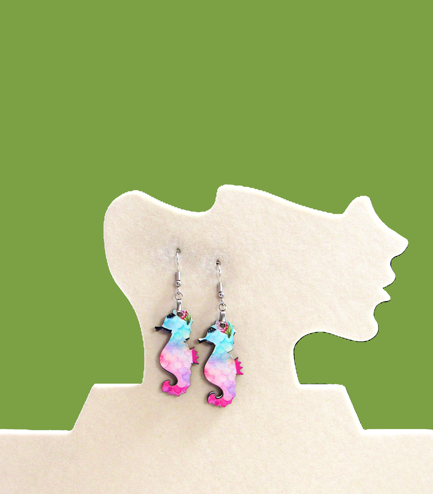 Seahorse Shaped Sublimated Earrings