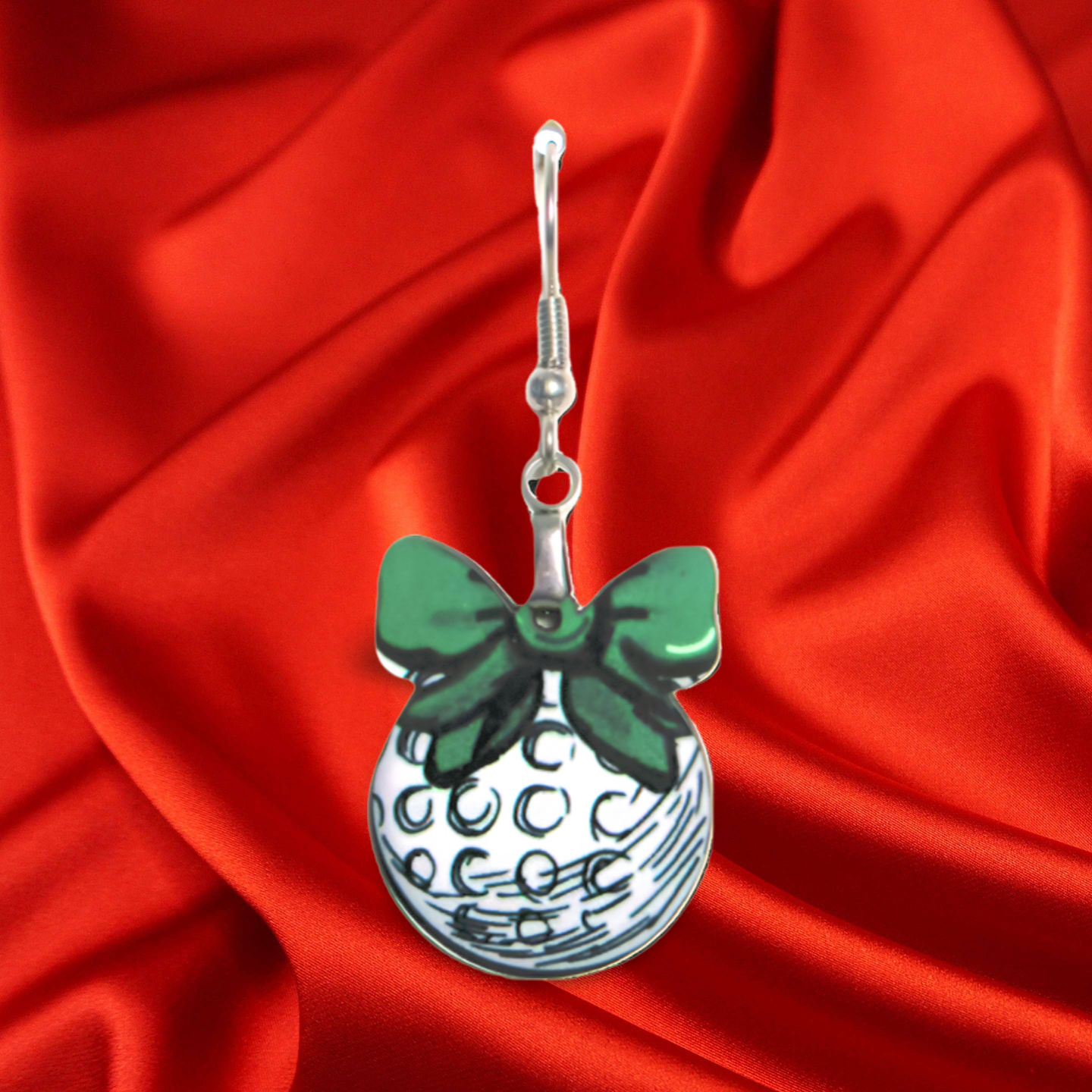 Ball with Bow Shaped Sublimated Earrings