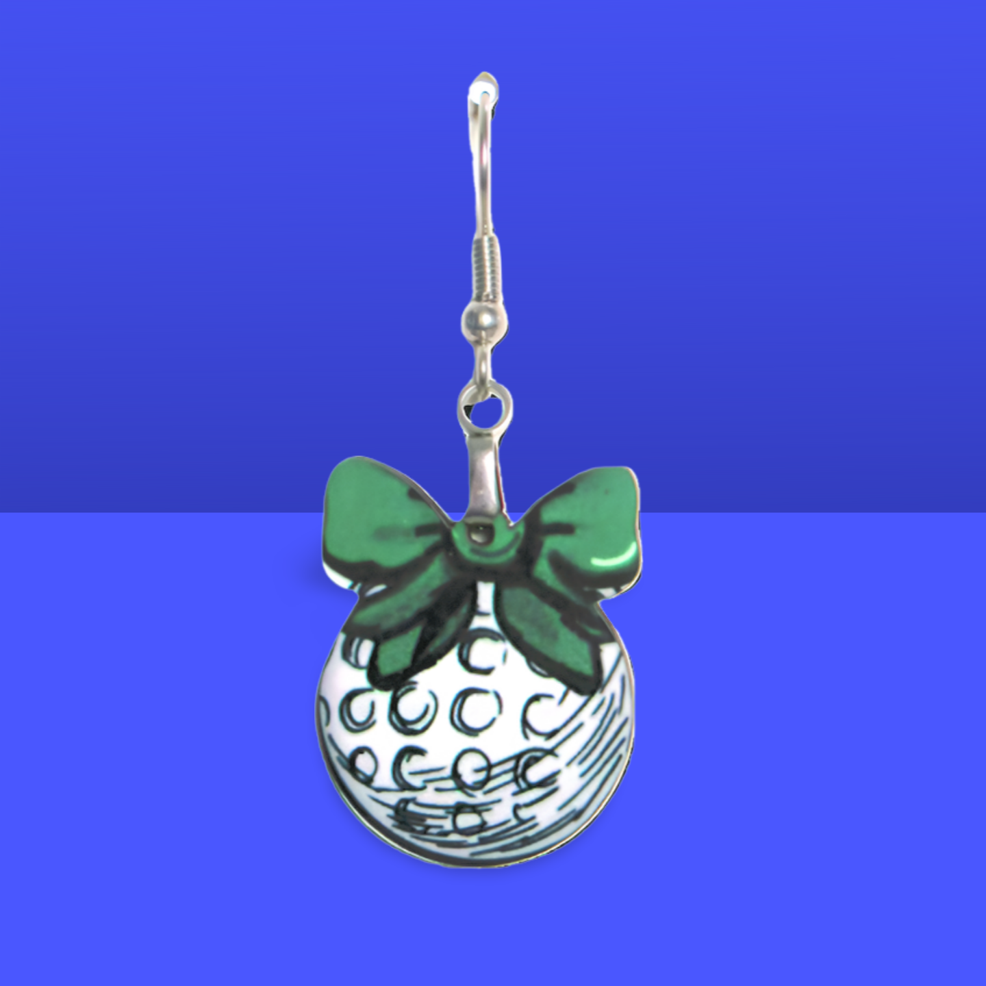 Ball with Bow Shaped Sublimated Earrings