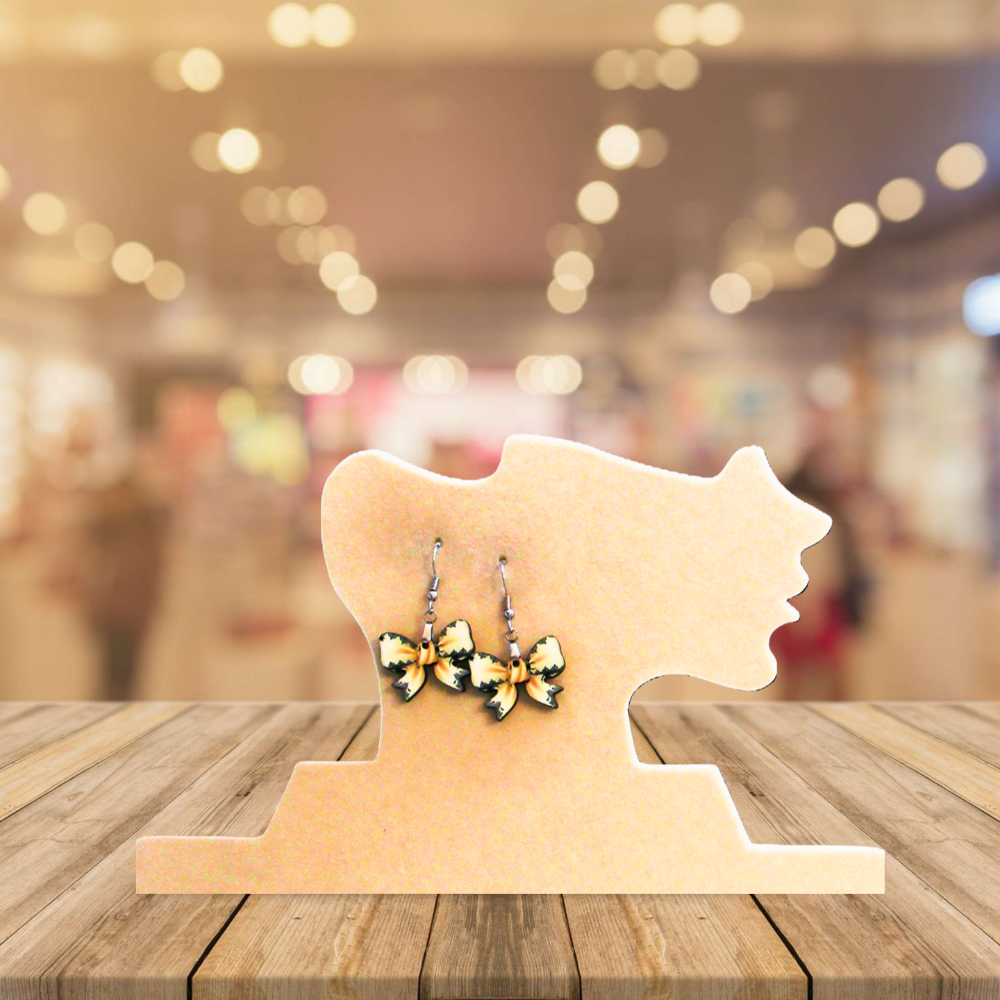 Bow Shaped Sublimated Earrings 1 inch