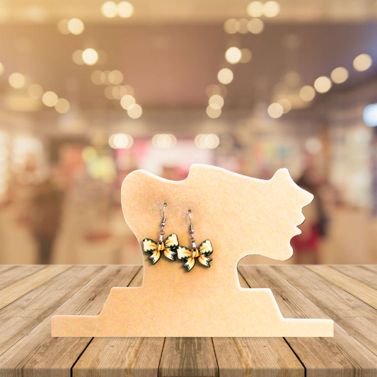 Bow Shaped Sublimated Earrings 1 inch