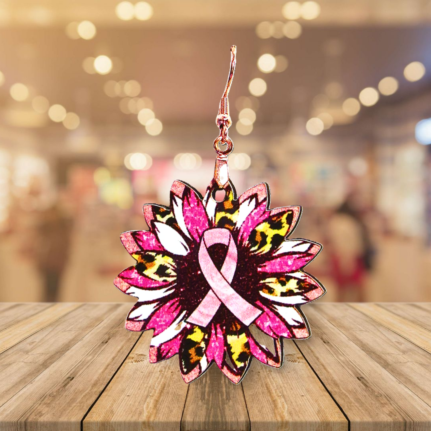 Breast cancer Awareness Shaped Sublimated Earrings