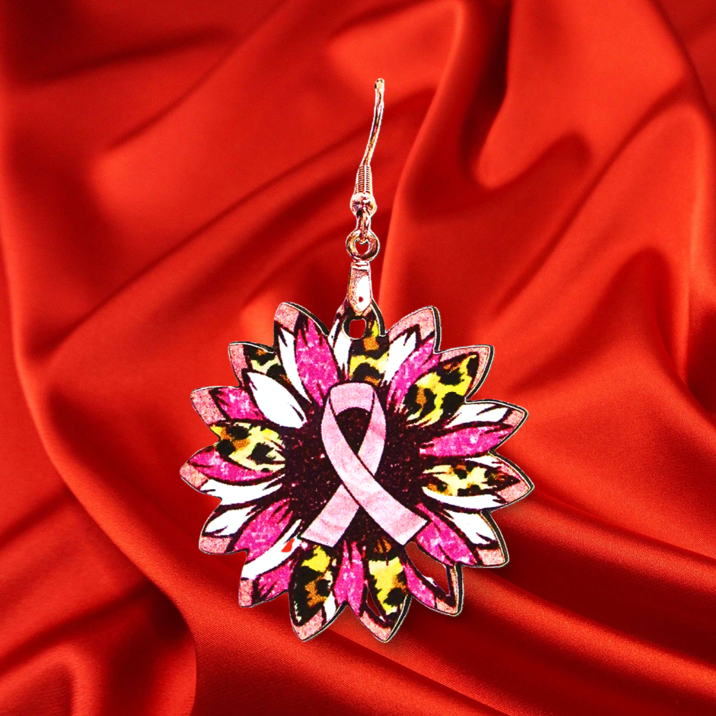 Breast cancer Awareness Shaped Sublimated Earrings