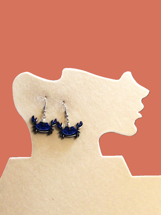 Crab Shaped Sublimated Earrings 1 inch
