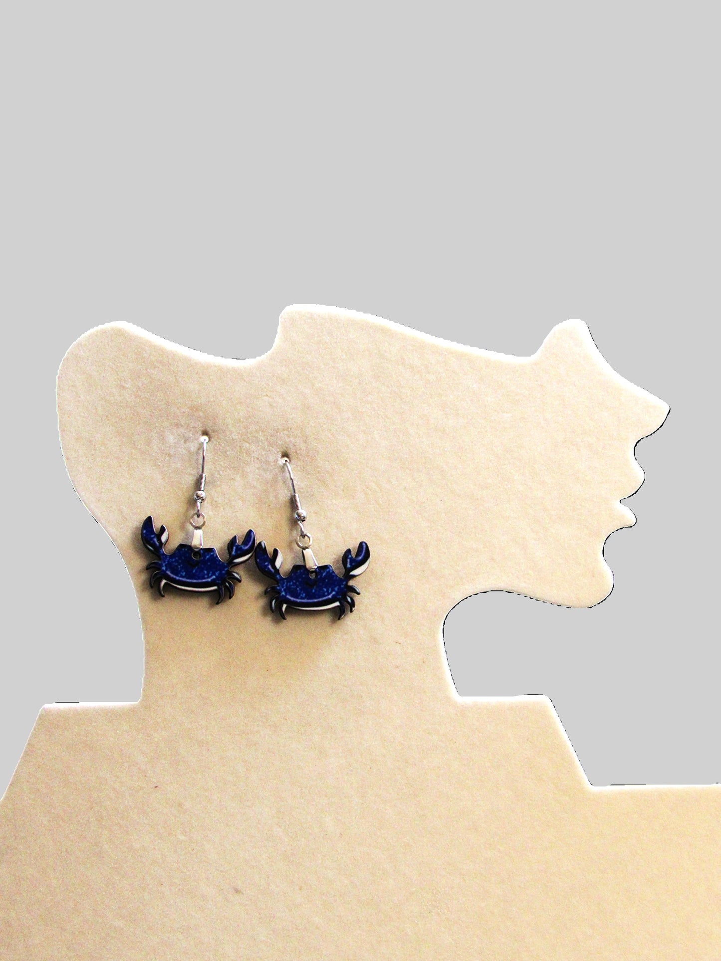 Crab Shaped Sublimated Earrings 1 inch