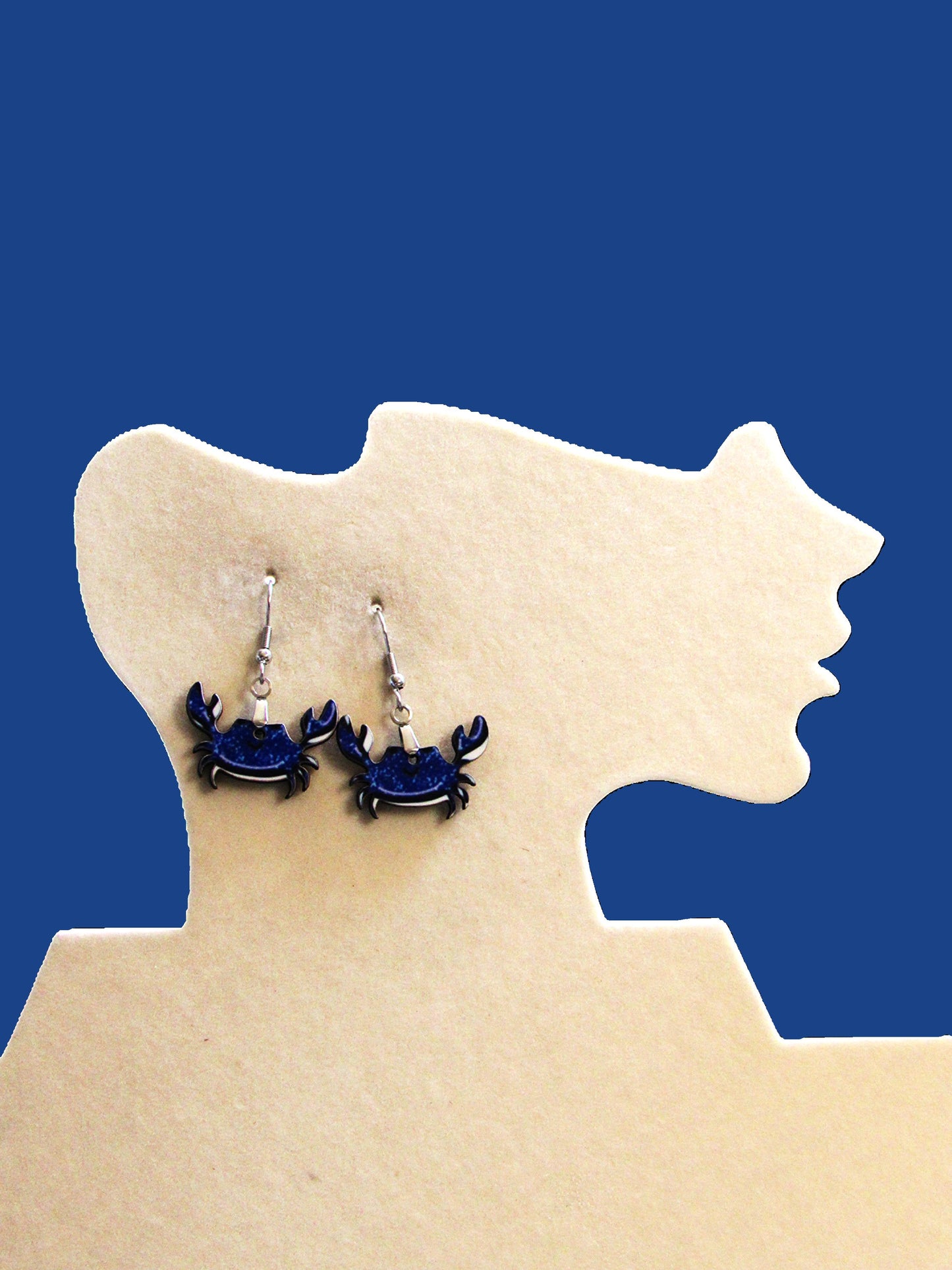 Crab Shaped Sublimated Earrings 1 inch