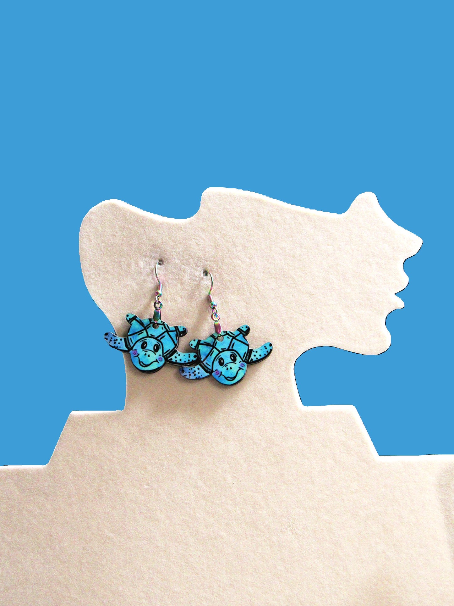 Sea Turtle Shaped Sublimated Earrings