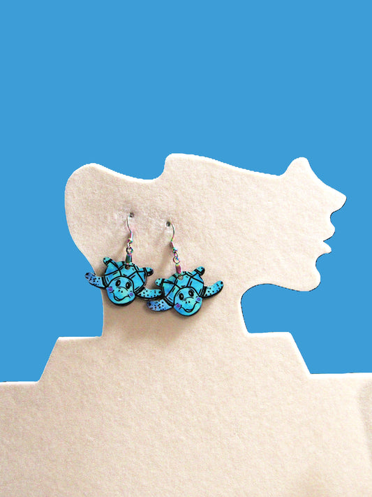 Sea Turtle Shaped Sublimated Earrings
