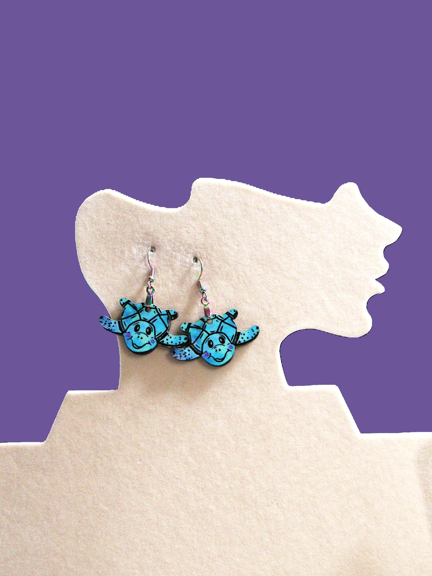 Sea Turtle Shaped Sublimated Earrings