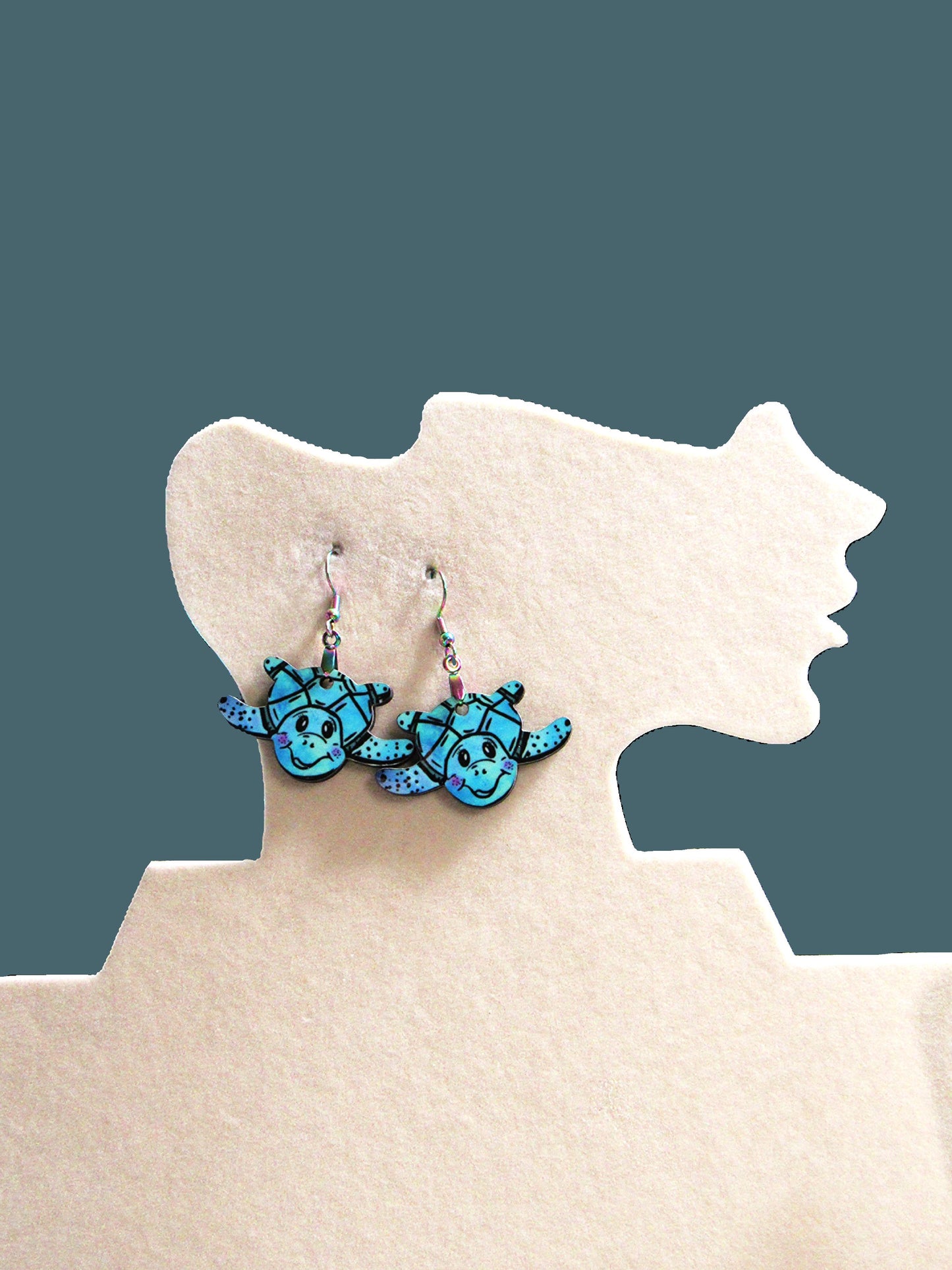 Sea Turtle Shaped Sublimated Earrings