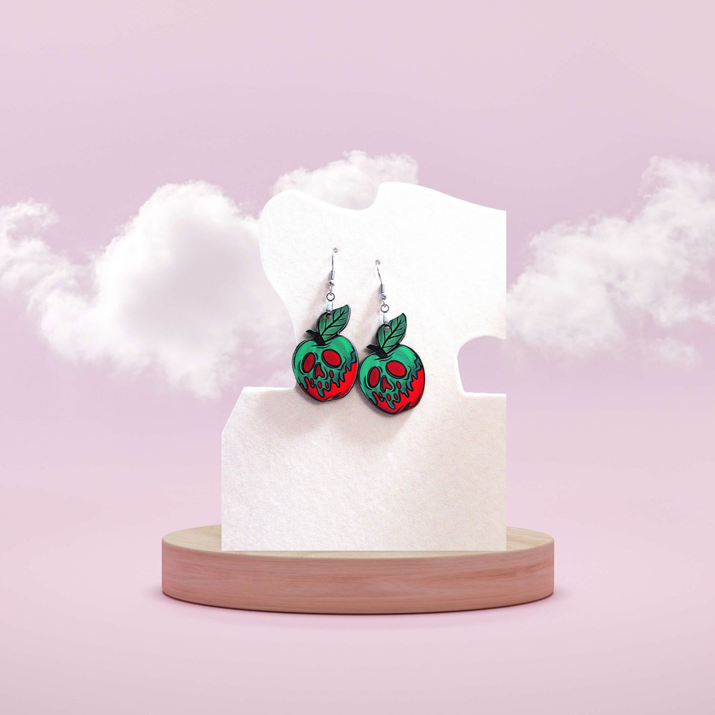 Apple Shaped Sublimated Earring 1.5 inch