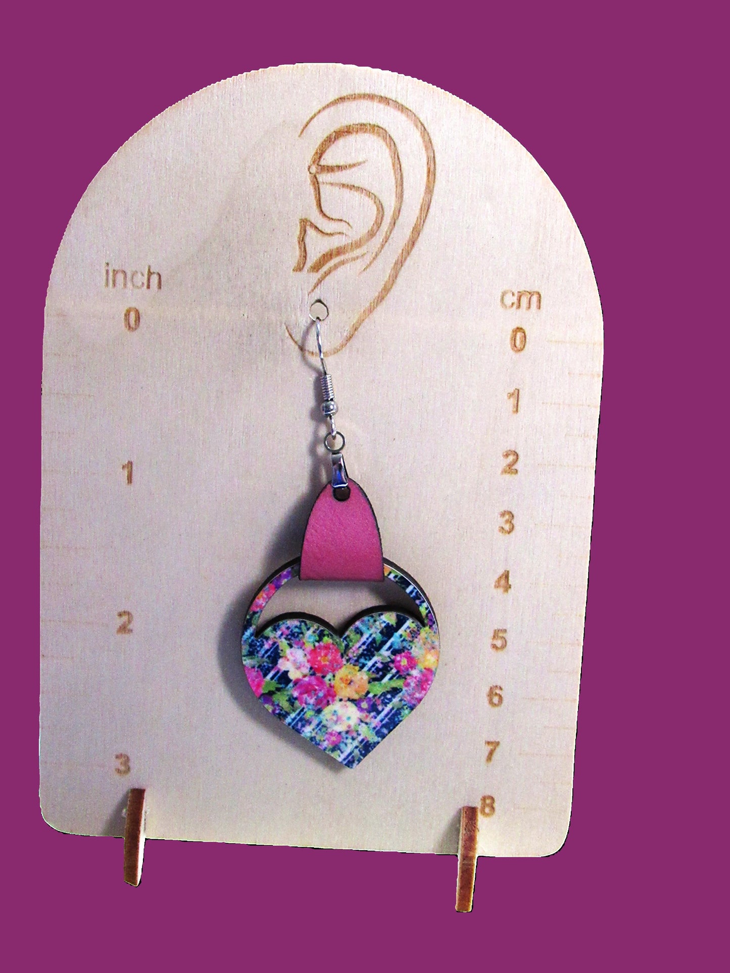Round  Heart Shaped Sublimated Earring