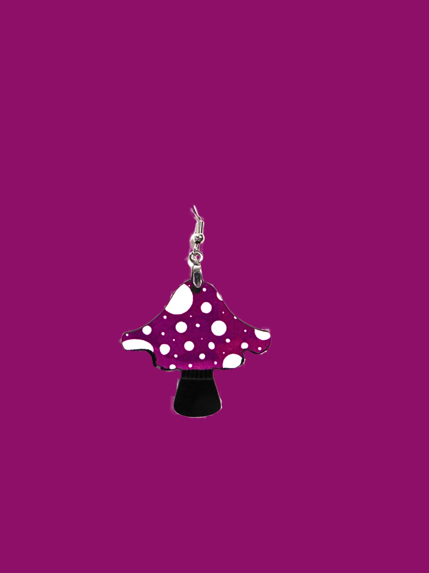 Distressed Mushroom Shaped Sublimated Earring 1.5 inch