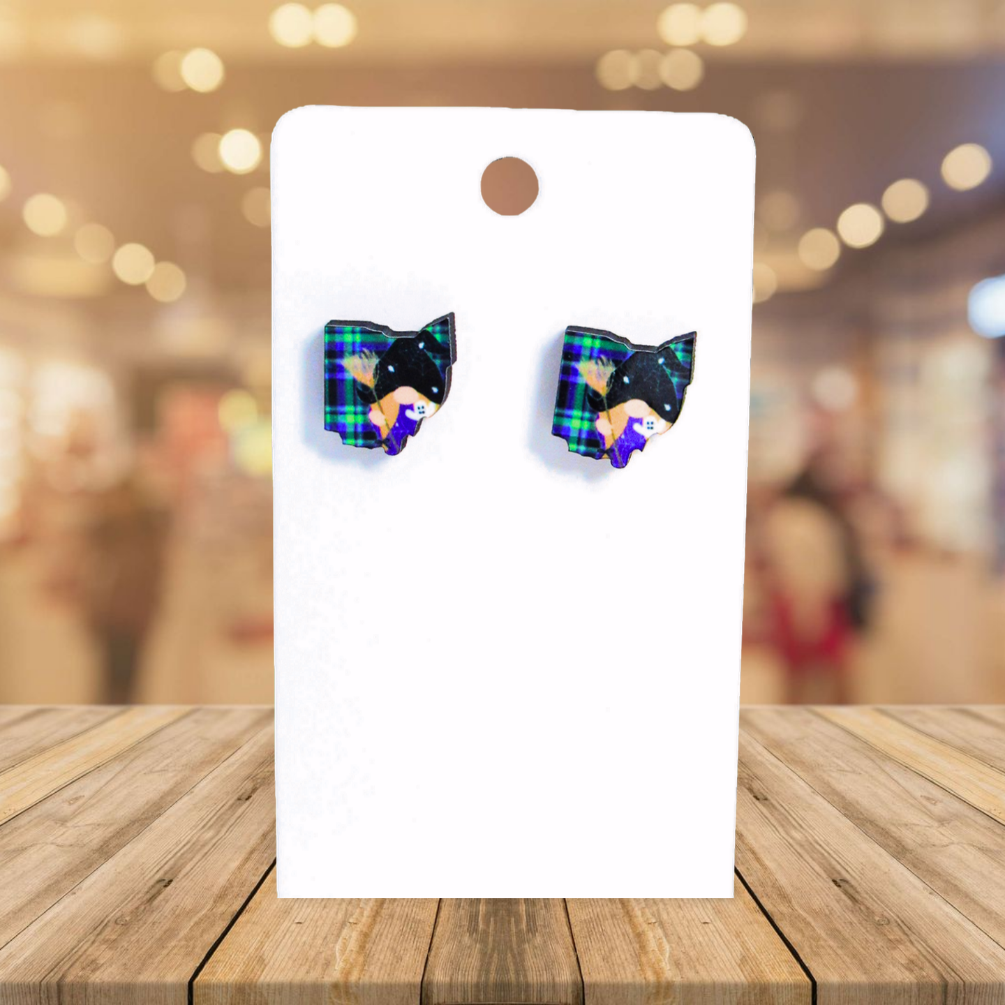 Ohio Shaped Sublimated Stud Earrings