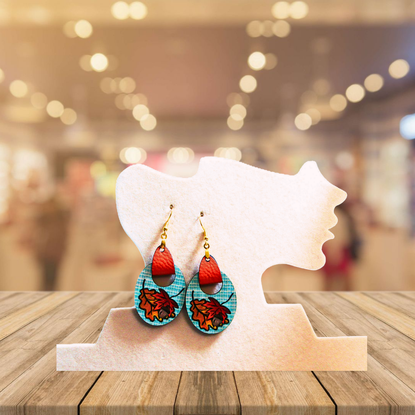 Boho Oval Shaped Sublimated Earring