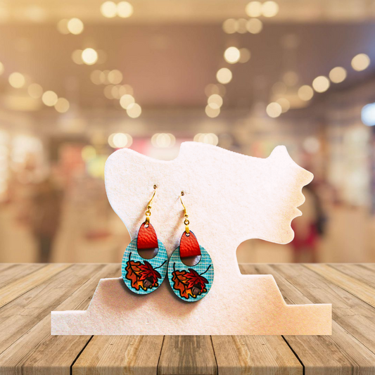 Boho Oval Shaped Sublimated Earring