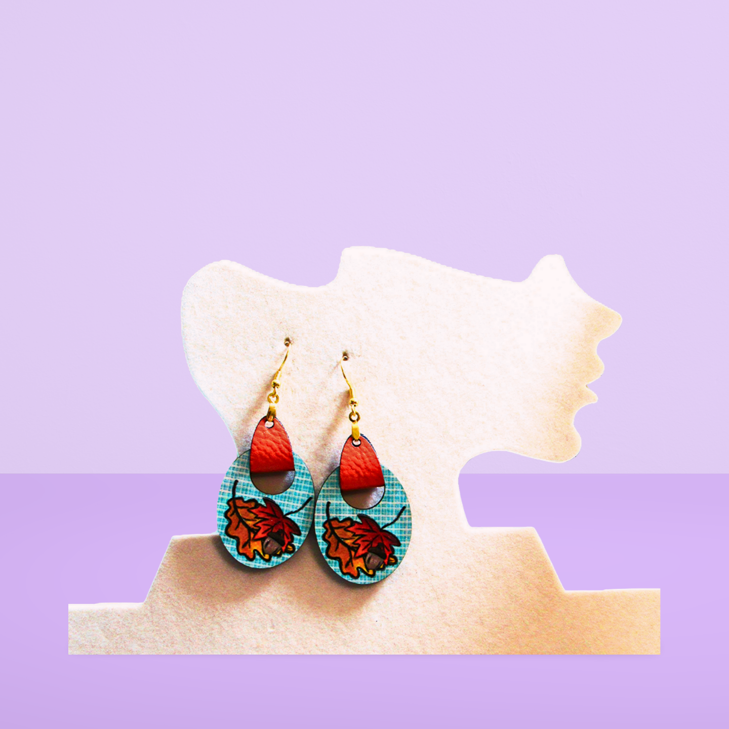 Boho Oval Shaped Sublimated Earring