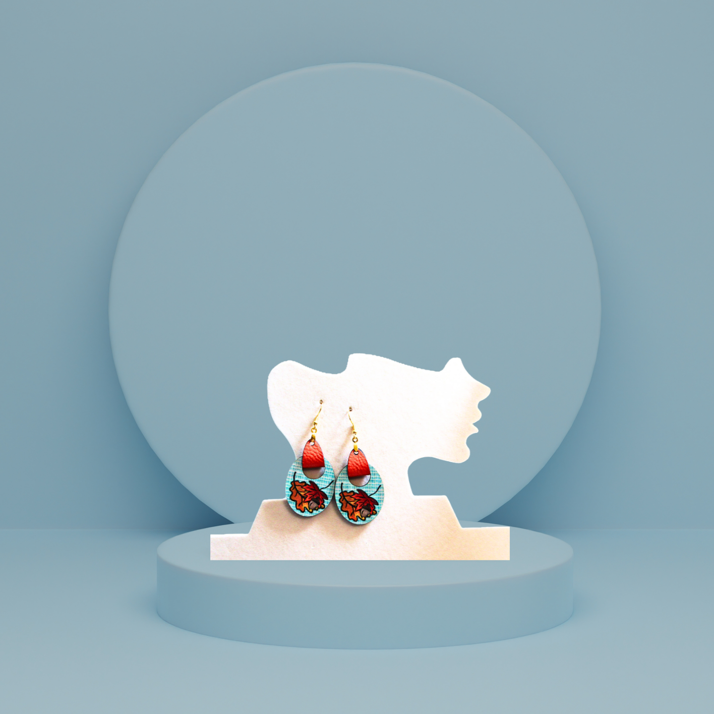 Boho Oval Shaped Sublimated Earring