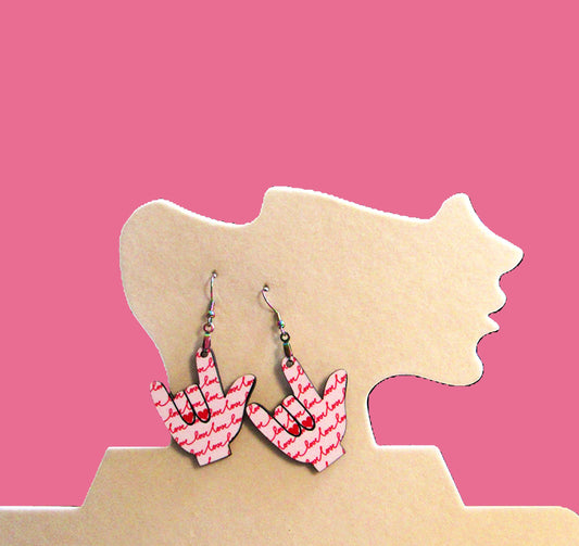 ASL Shaped Sublimated Earring