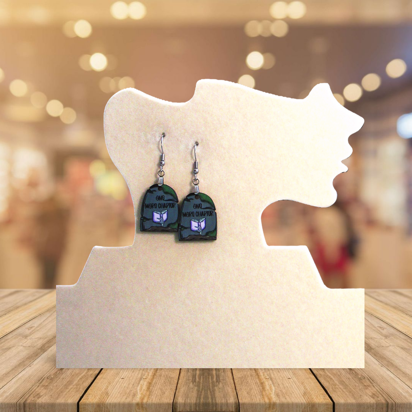 Grave Stone Shaped Sublimated Earrings 1 inch