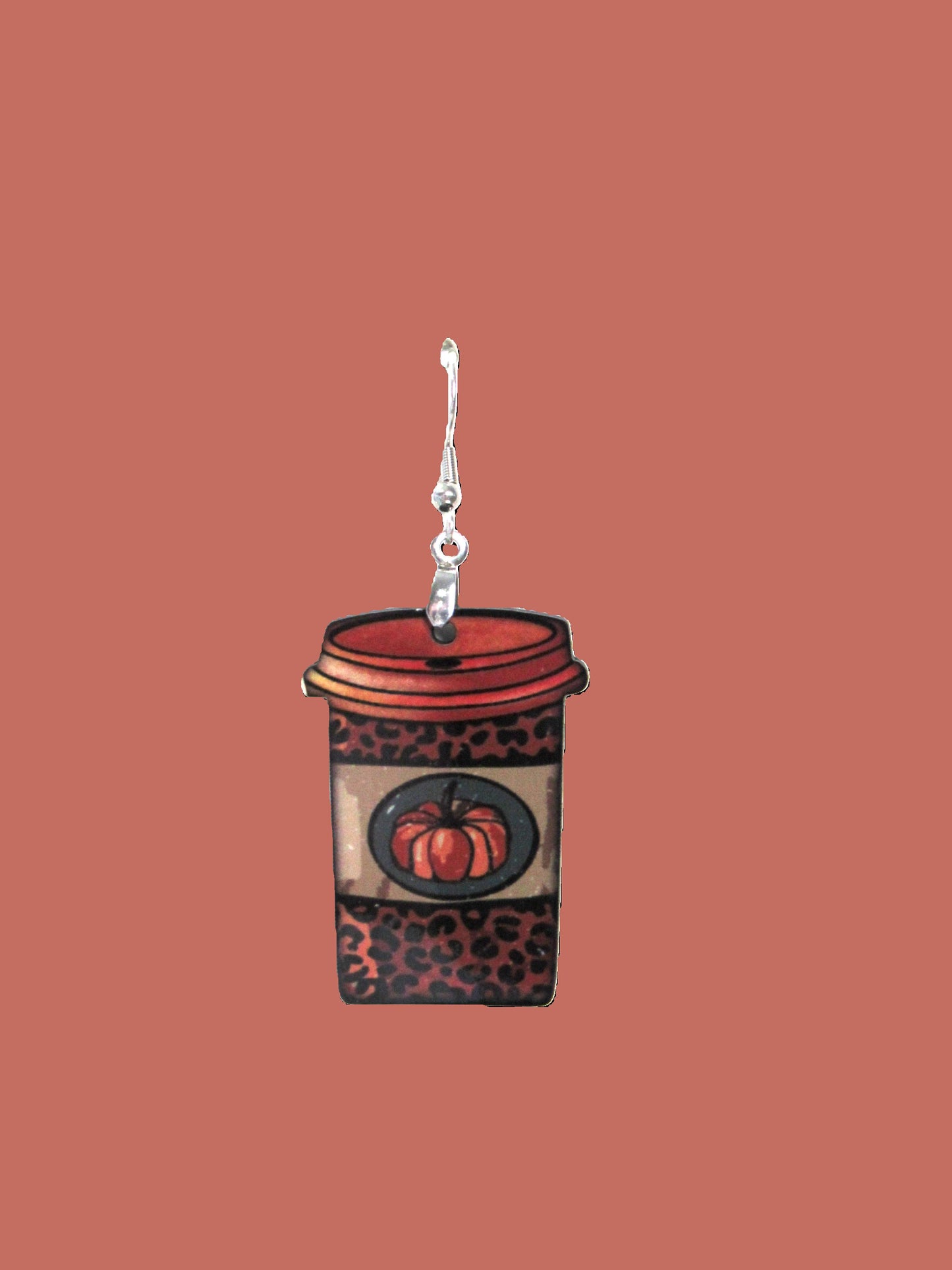 Coffee To GO Cup Shaped Sublimated Earrings