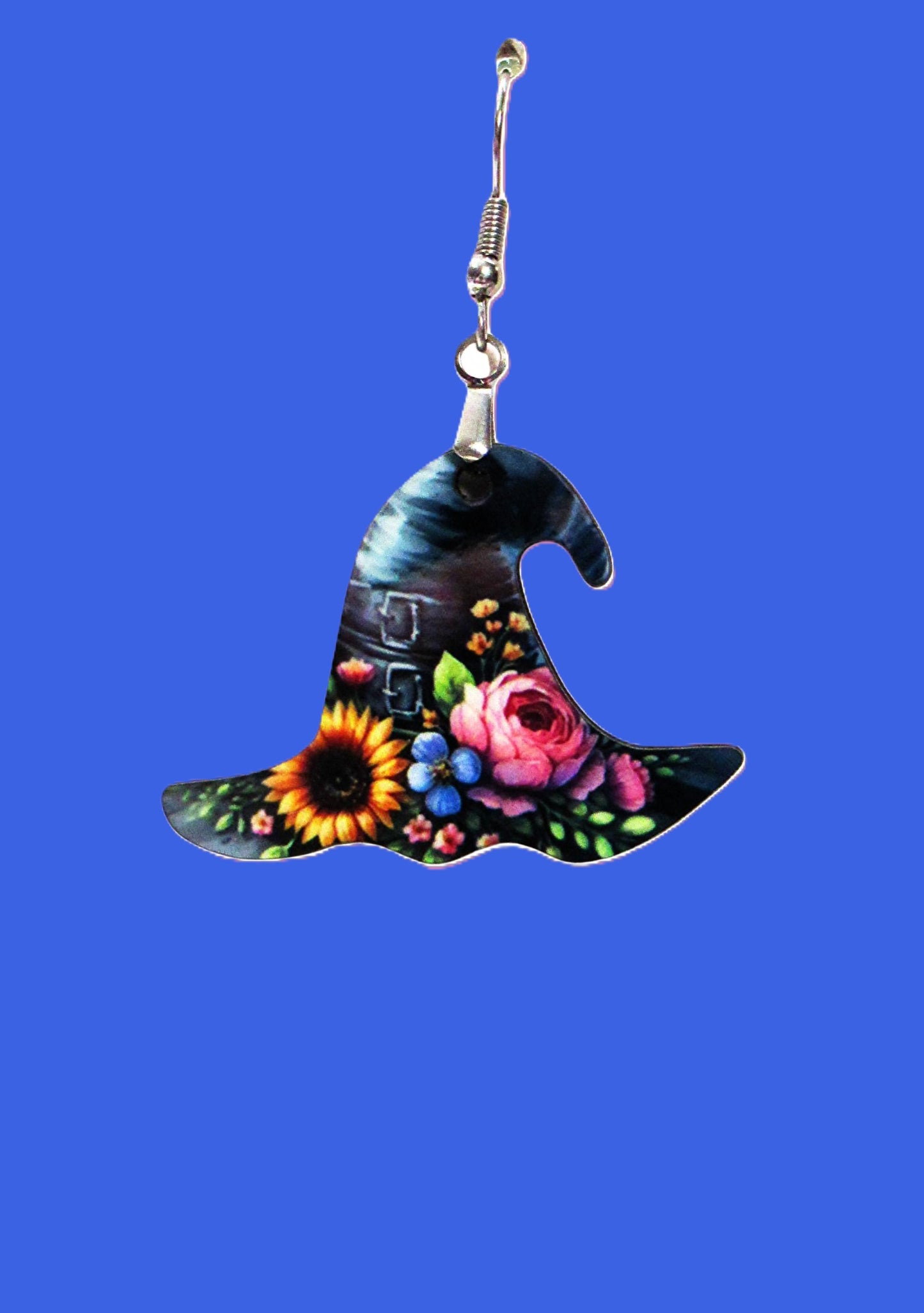 Witch Hat Shaped Sublimated Earrings 1.5 inches