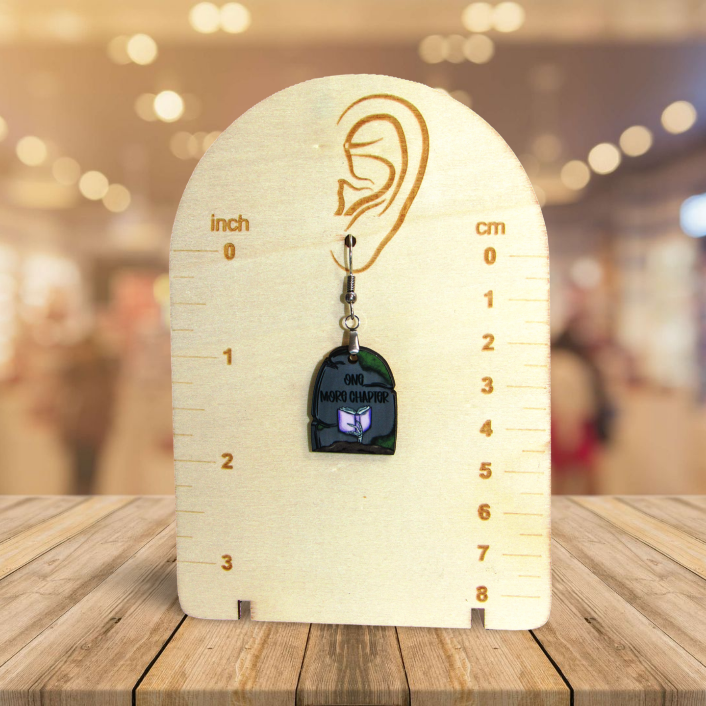 Grave Stone Shaped Sublimated Earrings 1 inch