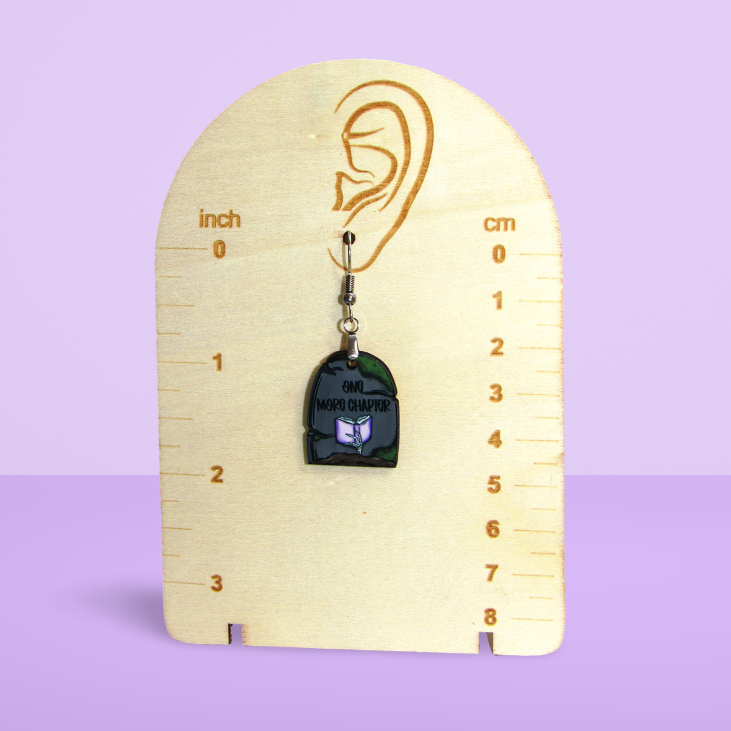 Grave Stone Shaped Sublimated Earrings 1 inch