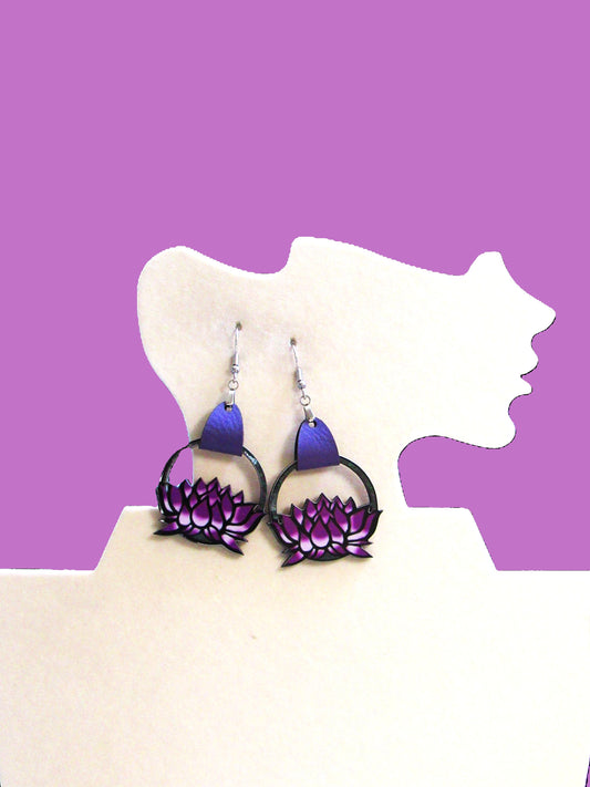 Round Lotus Shaped Sublimated Earrings