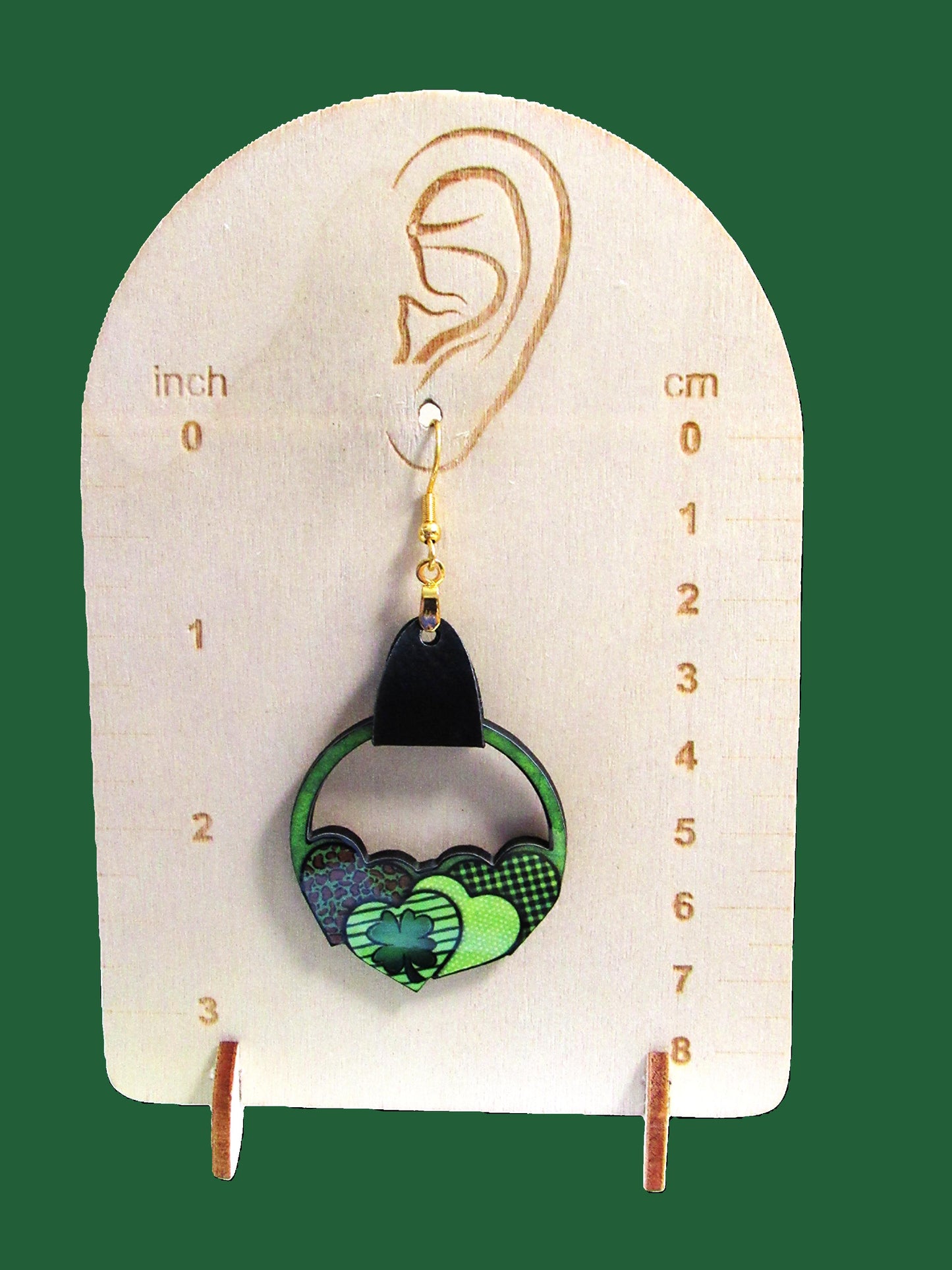 Round Heart Cluster Shaped Sublimated Earring