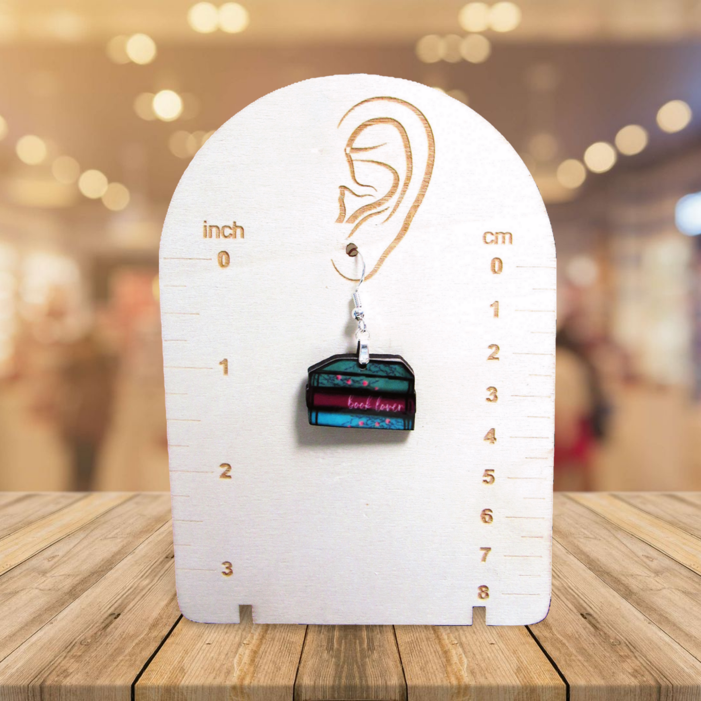 Stacked Book Sublimated Earrings 1 inch