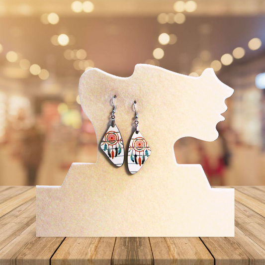 Wing Shaped Sublimated Earring