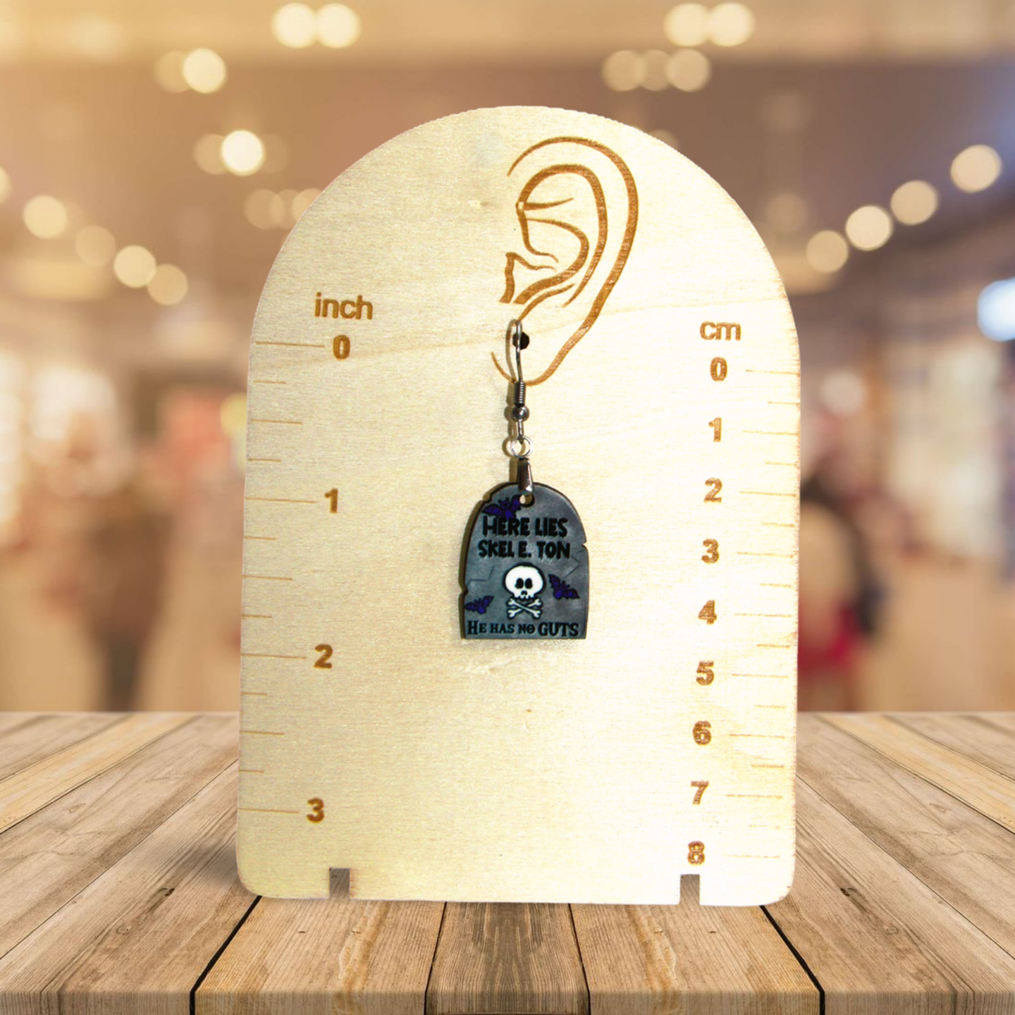 Grave Stone Shaped Sublimated Earrings 1 inch