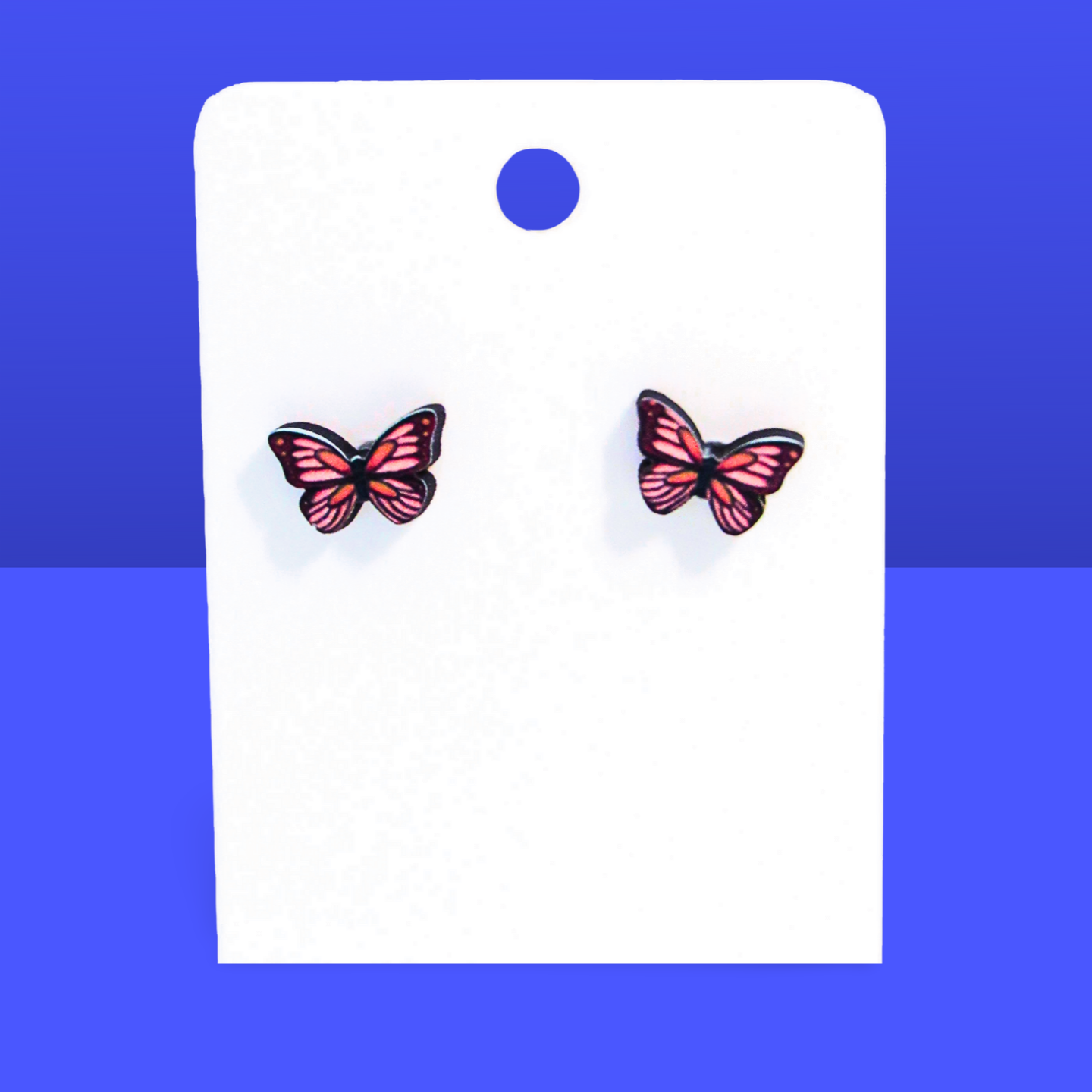 Open Butterfly Shaped Sublimated Stud Earrings