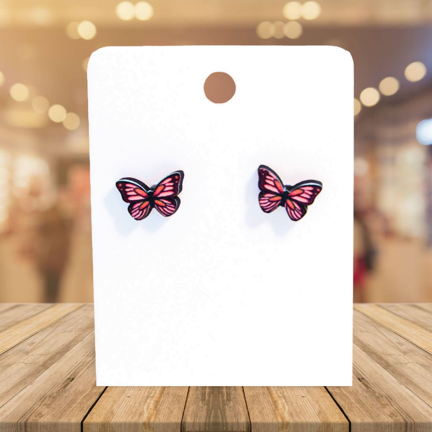 Open Butterfly Shaped Sublimated Stud Earrings