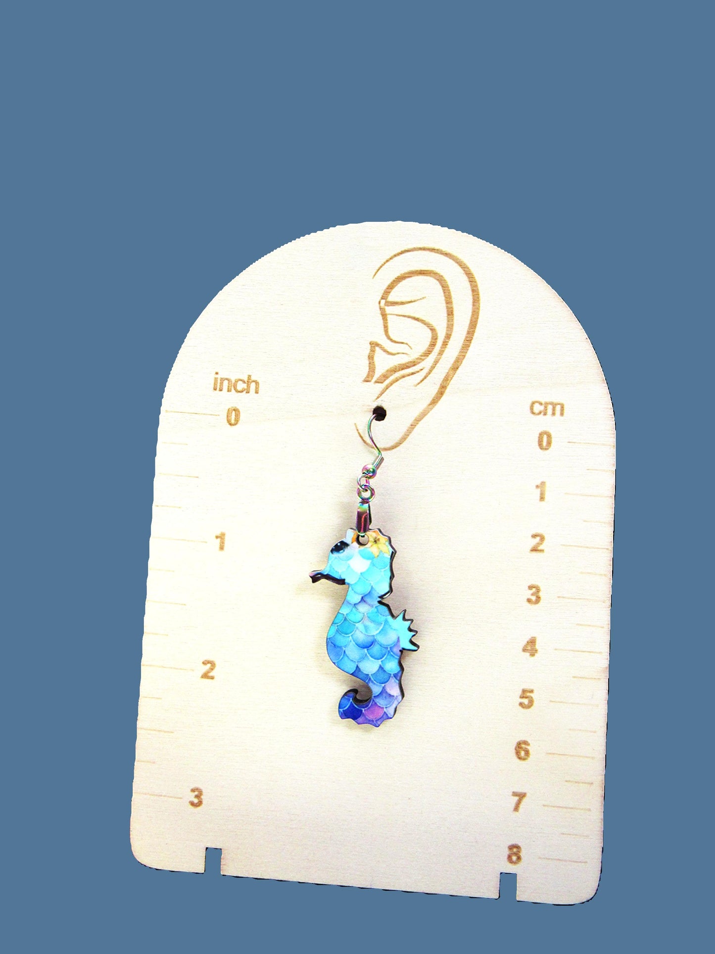 Seahorse Shaped Sublimated Earrings