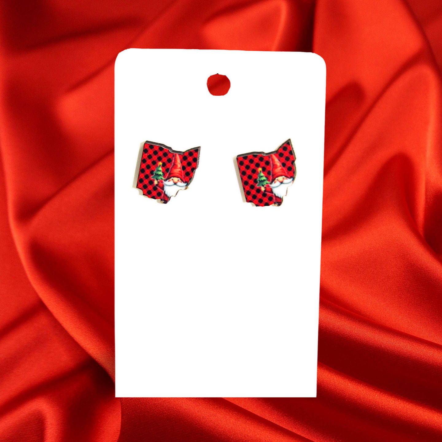 Ohio Shaped Sublimated Stud Earrings